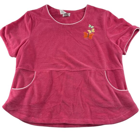 Jasmine Rose Intimates Women's size Large 2 pc set Pink Terry Cloth NWT - Picture 7 of 11